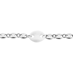 Bracelet Ashoka Argent Blanc Céramique-Histoire d'Or New