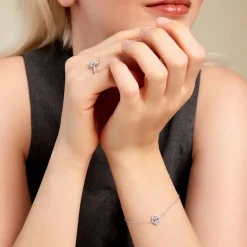 Bracelet Baroque Party Argent Blanc Oxyde De Zirconium-Histoire d'Or Discount