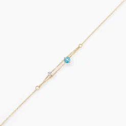 Histoire d'Or Bracelet Beauté Bleutée Or Jaune Topaze Oxyde De Zirconium