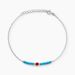 Histoire d'Or Bracelet Behati Argent Blanc Corail Turquoise