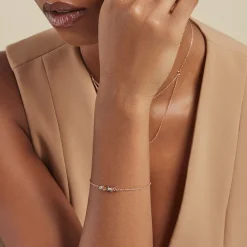 Histoire d'Or Bracelet Camelia Argent Rose Oxyde De Zirconium