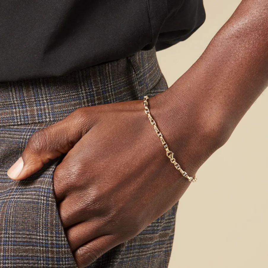 Histoire d'Or Bracelet Carlo Or Bicolore Maille Marine Ronde