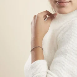 Histoire d'Or Bracelet Carola Maille Jaseron Argent Blanc