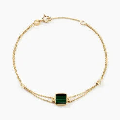 Bracelet Caron Or Jaune Malachite-Histoire d'Or New