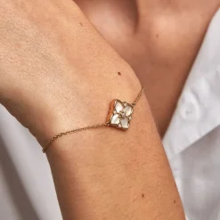 Histoire d'Or Bracelet Cassian Plaque Or Doré Nacre Oxyde De Zirconium