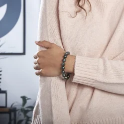 Histoire d'Or Bracelet Cerclee Or Jaune Perle De Culture De Tahiti