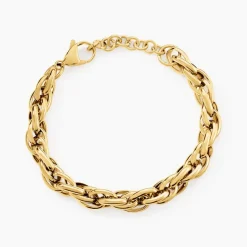 Bracelet Chaine Epaisse Acier Dore Dusty-Histoire d'Or New