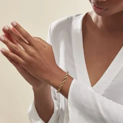 Bracelet Chaine Epaisse Acier Dore Dusty-Histoire d'Or New