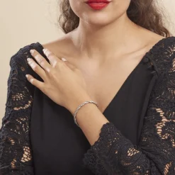 Histoire d'Or Bracelet Ciana Torsade Diamante Argent Blanc