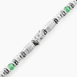 Histoire d'Or Bracelet Cliff Acier Gris Aventurine Hématite Oxyde De Zirconium