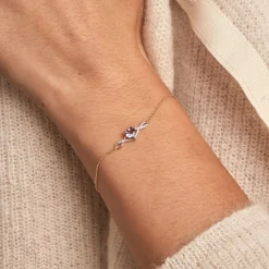 Bracelet Clothilde Or Jaune Améthyste Oxyde De Zirconium-Histoire d'Or