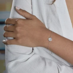 Histoire d'Or Bracelet Court Argent Blanc Nawala Oxyde De Zirconium