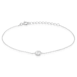 Histoire d'Or Bracelet Court Argent Blanc Laureano Oxyde De Zirconium
