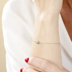 Histoire d'Or Bracelet Court Argent Blanc Laureano Oxyde De Zirconium