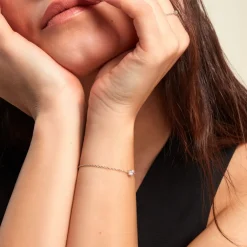 Bracelet Court Argent Blanc Lylwenn Oxyde De Zirconium-Histoire d'Or Sale