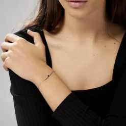 Histoire d'Or Bracelet Cyprielle Argent Blanc Pierre De Synthese