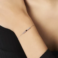 Histoire d'Or Bracelet Cyprielle Argent Blanc Pierre De Synthese