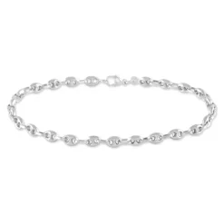 Histoire d'Or Bracelet Dami Maille Grain De Cafe Or Blanc