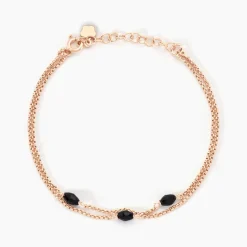 Histoire d'Or Bracelet Diamantine Argent Rose Pierre De Synthese