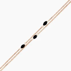 Histoire d'Or Bracelet Diamantine Argent Rose Pierre De Synthese