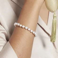 Histoire d'Or Bracelet Elastiqué Argent Sidel Perles De Culture