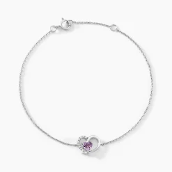 Histoire d'Or Bracelet Eliana Or Blanc Amethyste Et Oxyde De Zirconium