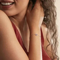 Histoire d'Or Bracelet Eliana Or Blanc Amethyste Et Oxyde De Zirconium