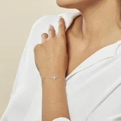 Histoire d'Or Bracelet Eliana Or Blanc Topaze Et Oxyde De Zirconium