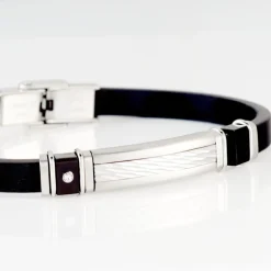 Bracelet Eric Acier Blanc Pierre De Synthese-Histoire d'Or Outlet