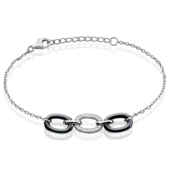 Bracelet Eulalie Argent Blanc Céramique Et Oxyde De Zirconium-Histoire d'Or Discount