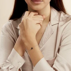 Bracelet Evren Argent Blanc Pierre De Synthese-Histoire d'Or