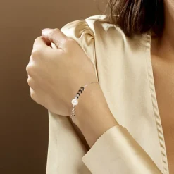 Bracelet Giacobbe Argent Blanc Perle De Culture-Histoire d'Or New