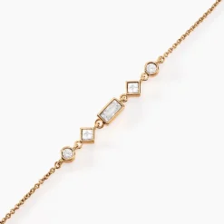 Histoire d'Or Bracelet Gold Chandelier Plaqué Or Doré Oxyde De Zirconium