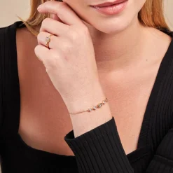 Histoire d'Or Bracelet Gold Chandelier Plaqué Or Doré Oxyde De Zirconium