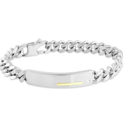 Bracelet Identité Adoline Acier Blanc Diamant-JOURDAN Outlet