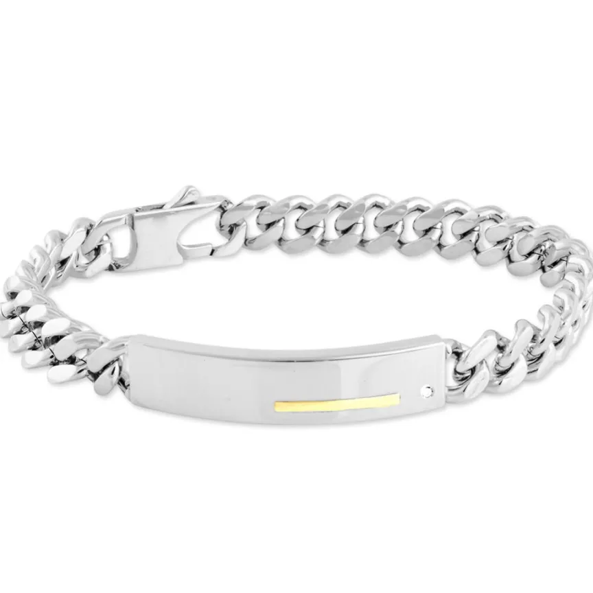 Bracelet Identité Adoline Acier Blanc Diamant-JOURDAN Outlet