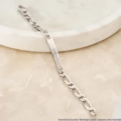 Bracelet Identité Adoline Acier Blanc Diamant-JOURDAN Outlet