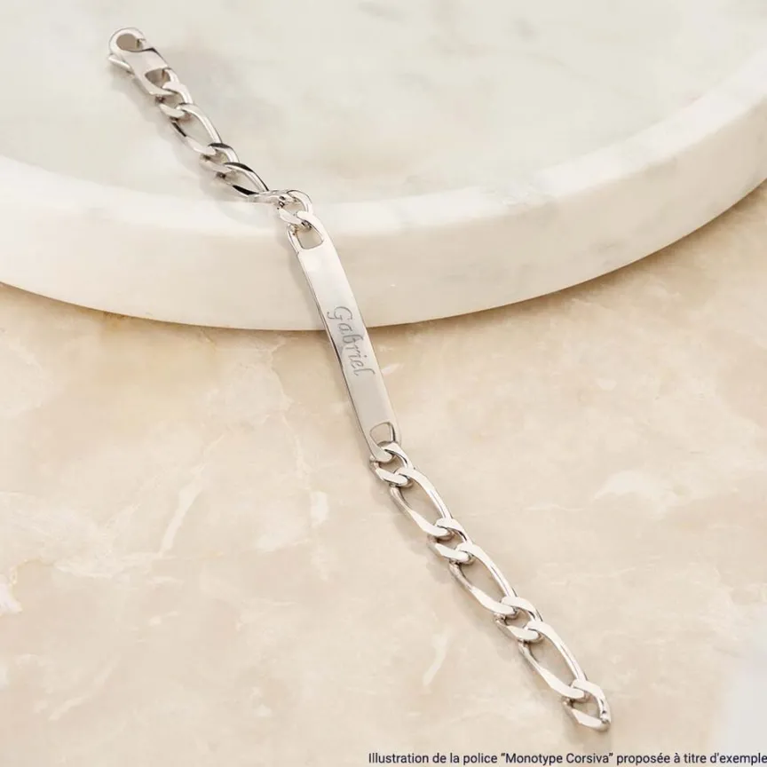Bracelet Identité Adoline Acier Blanc Diamant-JOURDAN Outlet