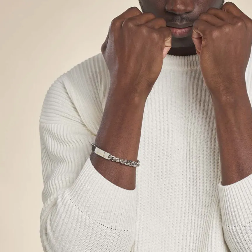 Bracelet Identité Adoline Acier Blanc Diamant-JOURDAN Outlet