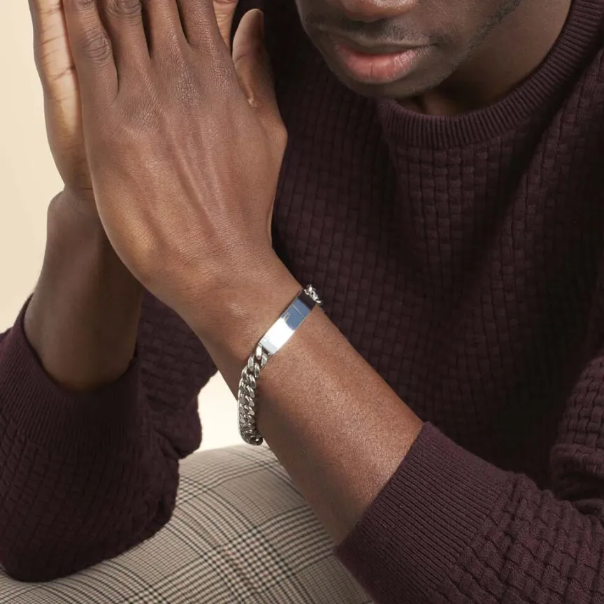 Bracelet Identité Adoline Acier Blanc Diamant-JOURDAN Outlet