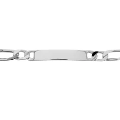 Histoire d'Or Bracelet Identité Anilo Maille Alternee 1/1 Argent Blanc