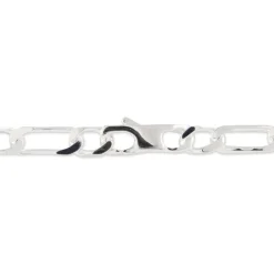 Histoire d'Or Bracelet Identité Anilo Maille Alternee 1/1 Argent Blanc