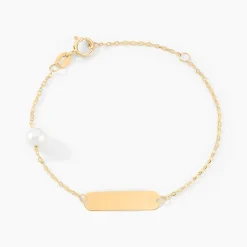 Bracelet Identité Helee Or Jaune Perle De Culture-Histoire d'Or Sale