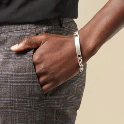 Histoire d'Or Bracelet Identité Vivian Maille Alternee 1/3 Argent Blanc