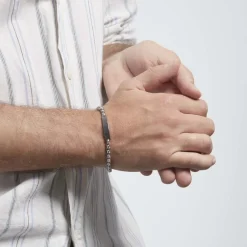 Histoire d'Or Bracelet Identite Acier Blanc Doryan