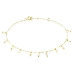 Histoire d'Or Bracelet Identitée Jazmin Or Jaune Perle De Culture