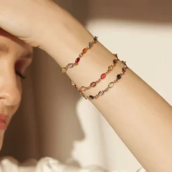 Bracelet Ilvaae Plaqué Or Jaune Pierre De Synthese-Histoire d'Or Online