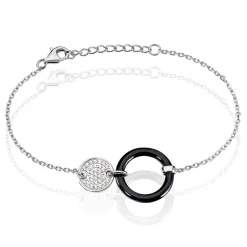 Histoire d'Or Bracelet Issara Argent Blanc Céramique Et Oxyde De Zirconium