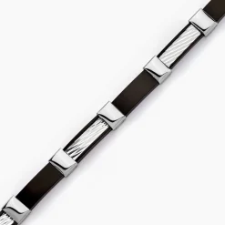 Histoire d'Or Bracelet Jack Acier Blanc Noir