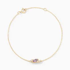 Histoire d'Or Bracelet Jardin Secret Or Jaune Améthyste Oxyde De Zirconium